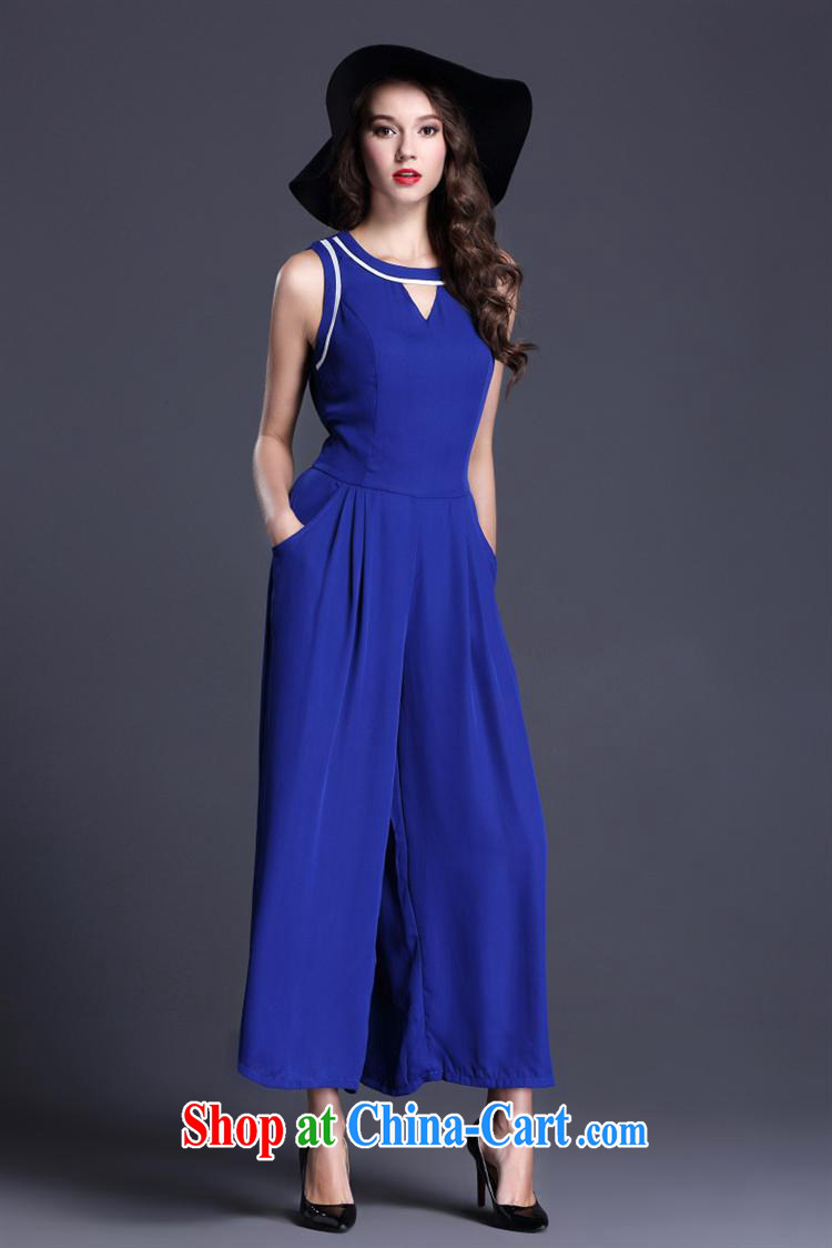 Ya-ting store 2015 spring new products in Europe and the solid-colored sleeveless round-collar snow woven pants on a pants girl blue L pictures, price, brand platters! Elections are good character, the national distribution, so why buy now enjoy more preferential! Health