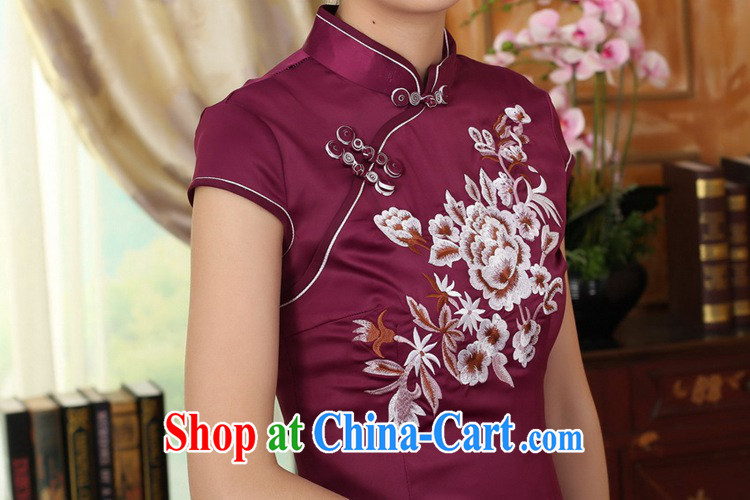 According to fuser summer stylish new Chinese improved Chinese qipao, for a tight embroidered beauty short Chinese qipao dress LGD/D 0311 #mauve 2 XL pictures, price, brand platters! Elections are good character, the national distribution, so why buy now enjoy more preferential! Health