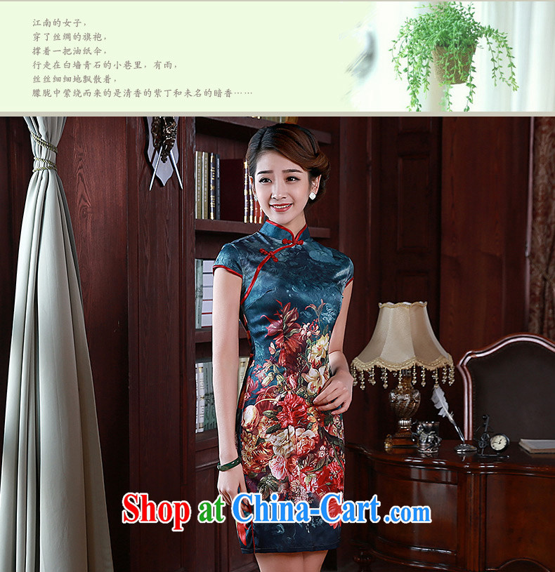 Dresses new 2015 summer retro short-sleeved improved stylish sauna silk silk Chinese Q 1070 red XXL pictures, price, brand platters! Elections are good character, the national distribution, so why buy now enjoy more preferential! Health