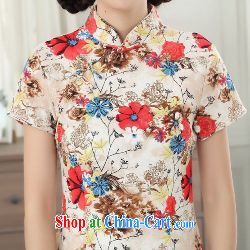 According to fuser summer stylish new Chinese antique Chinese qipao, for classic Tray Port cultivating short Chinese qipao dress LGD/D 0309 #picture color XL, fuser, and shopping on the Internet
