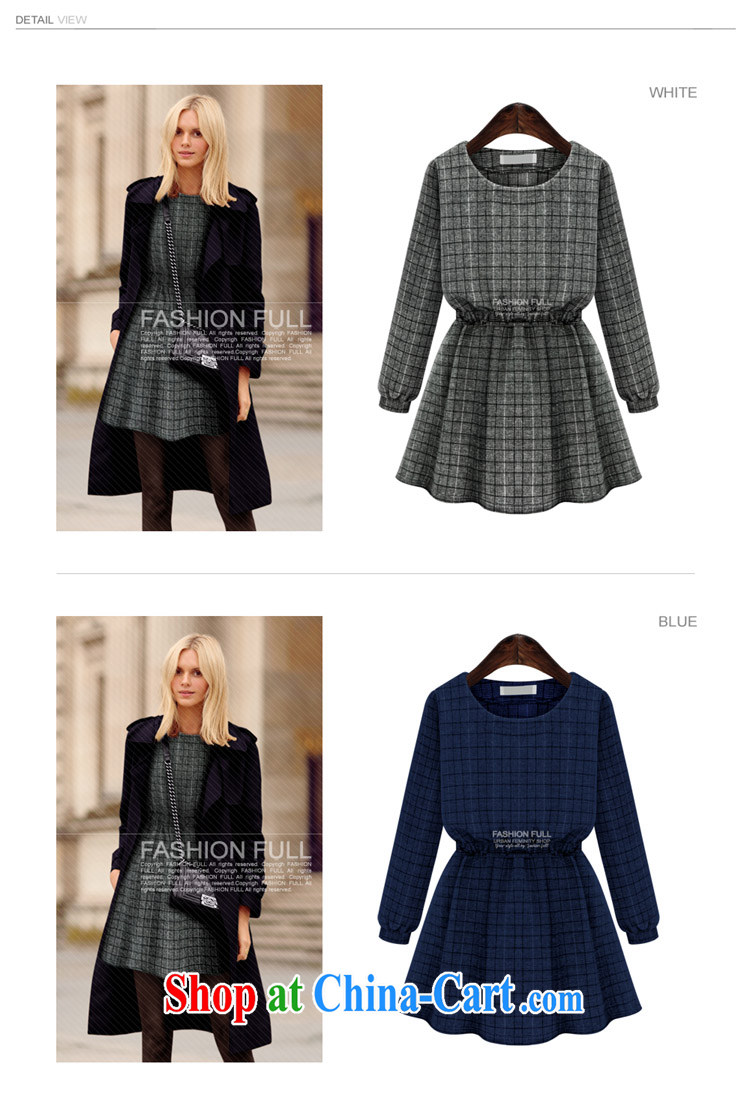 Qin Qing store 2015 spring new thick MM Europe autumn and winter, new and long-sleeved video thin-solid waist dress blue 5 XL pictures, price, brand platters! Elections are good character, the national distribution, so why buy now enjoy more preferential! Health