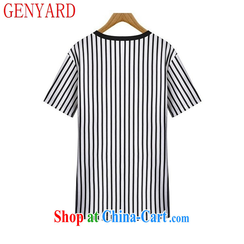 Qin Qing store 2015 summer new, fit the tiger head round-collar short-sleeve, long T pension black streaks L, GENYARD, shopping on the Internet