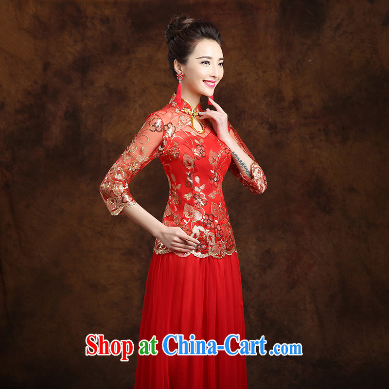 White first to approximately 2015 new spring and summer red bridal toast clothing dresses wedding dresses Chinese married Yi long, red is tailored to contact customer service, white first about, shopping on the Internet