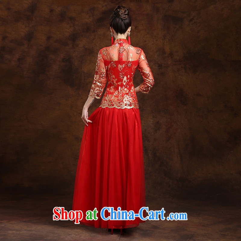 White first to approximately 2015 new spring and summer red bridal toast clothing dresses wedding dresses Chinese married Yi long, red is tailored to contact customer service, white first about, shopping on the Internet