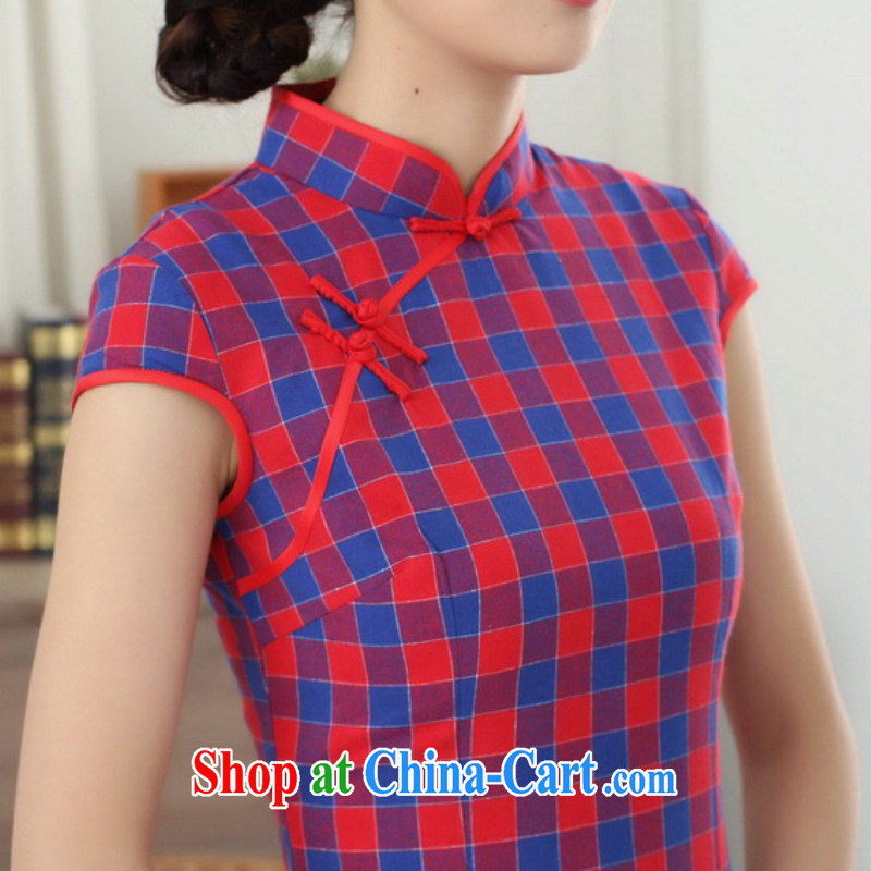 According to fuser summer stylish new retro improved Chinese Chinese qipao, for a tight, cultivating Chinese cheongsam dress LGD/D 0308 # -A lake blue S, fuser, and shopping on the Internet