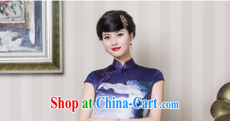 Perry, sauna silk heavy Silk Cheongsam summer 2015 new improved stylish dresses cheongsam dress purple L pictures, price, brand platters! Elections are good character, the national distribution, so why buy now enjoy more preferential! Health