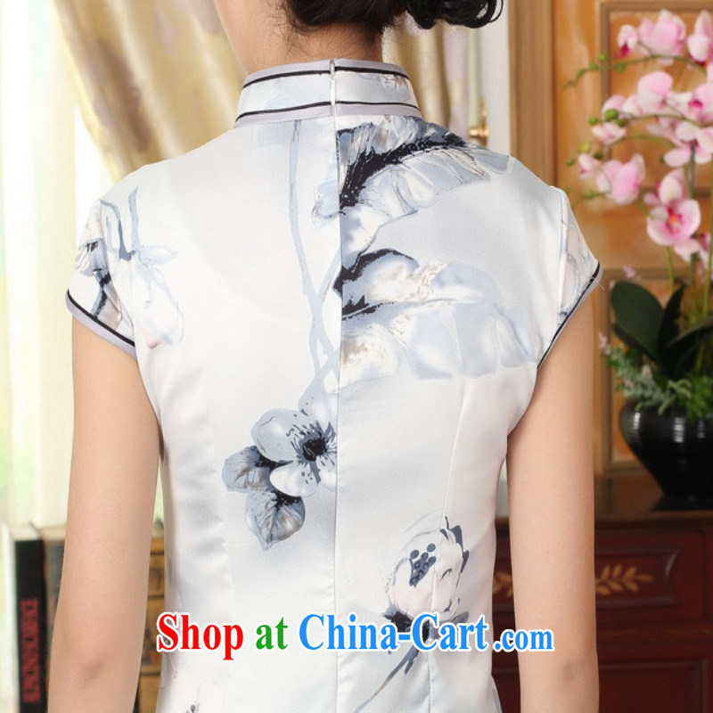 According to fuser summer stylish new retro improved Chinese qipao, for a tight snap-cultivating short Chinese qipao dress LGD/D 0002# pale 2 XL, according to fuser, shopping on the Internet