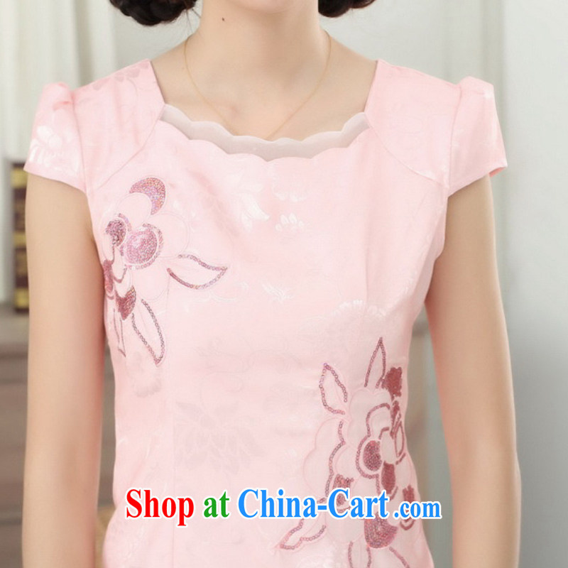 According to fuser summer stylish new China wind improved Chinese qipao round-neck collar jacquard cultivating Chinese cheongsam dress LGD/D 0314 #white XL, fuser, and shopping on the Internet
