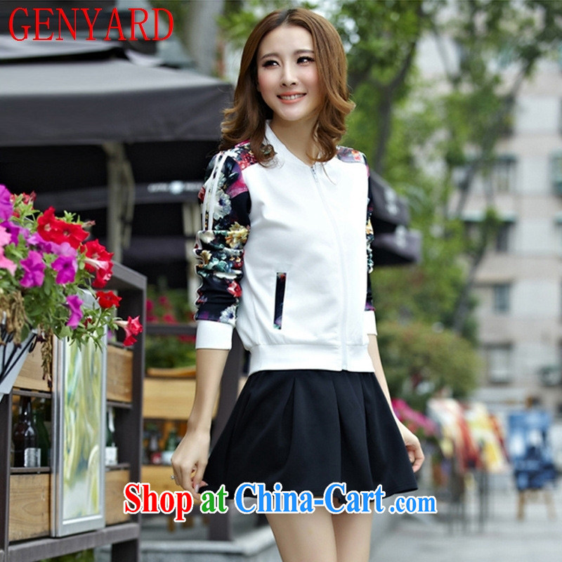 Qin Qing store 2015 spring new two-piece lounge suite A Ms. field body skirt stamp duty leisure Kit skirt baseball tennis uniforms white XXL, GENYARD, shopping on the Internet