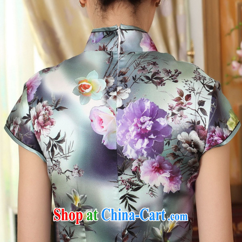 According to fuser summer fashion summer Chinese improved Chinese qipao, for a tight stamp short, cultivating silk Chinese cheongsam dress LGD/Z 0001 #picture color 2 XL, fuser, and shopping on the Internet