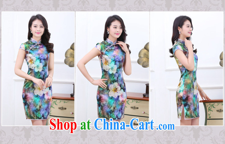 The left love sky 2015 summer heavy silk elegant qipao sauna silk the forklift truck cheongsam dress the color dresses summer 7 color XXL pictures, price, brand platters! Elections are good character, the national distribution, so why buy now enjoy more preferential! Health