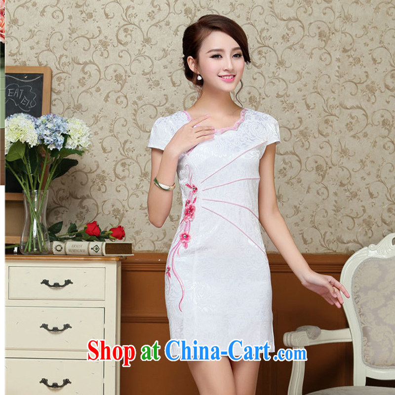 Summer 2015 ladies' new Korean version, long, petals beauty for further cheongsam dress embroidered 57 red XXL, WINS rain poetry, shopping on the Internet