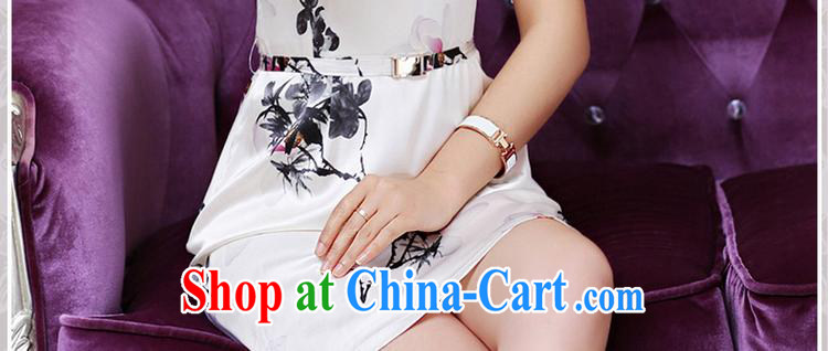 2015 summer new beauty, long ethnic wind Chinese Antique improved cheongsam Silk Dresses women with Lap water color L pictures, price, brand platters! Elections are good character, the national distribution, so why buy now enjoy more preferential! Health