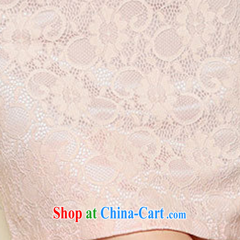 2015 spring and summer, new Korean Beauty lace dresses package and skirt dress retro improved cheongsam dress short skirt 67 pink XXL, rain poems, and, shopping on the Internet