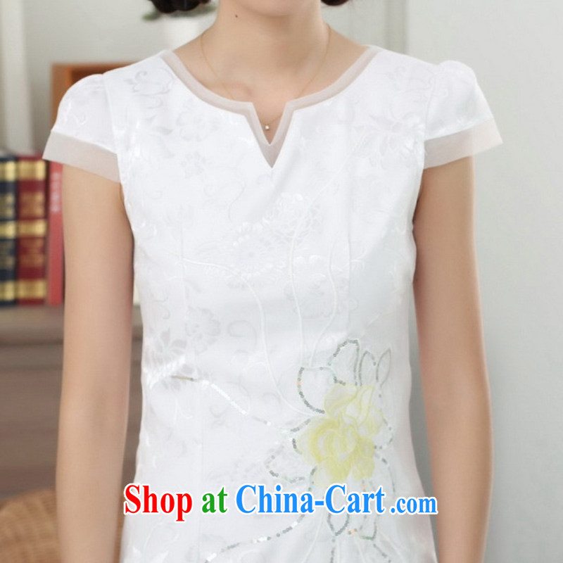 According to fuser summer stylish new ethnic-Chinese improved Chinese qipao the hard-pressed to spend cultivating short Chinese qipao dress LGD/D 0315 # -A sky 2 XL, fuser, and shopping on the Internet