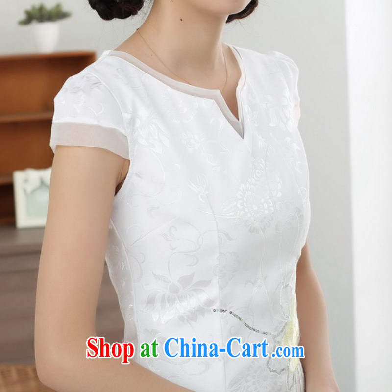 According to fuser summer stylish new ethnic-Chinese improved Chinese qipao the hard-pressed to spend cultivating short Chinese qipao dress LGD/D 0315 # -A sky 2 XL, fuser, and shopping on the Internet