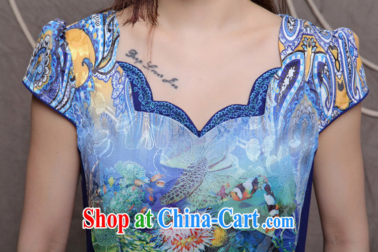 Ah, ah, and stylish summer 2015 new women with stylish Chinese Antique beauty graphics build cheongsam 9908 #blue L pictures, price, brand platters! Elections are good character, the national distribution, so why buy now enjoy more preferential! Health