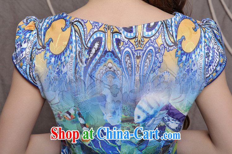Ah, ah, and stylish summer 2015 new women with stylish Chinese Antique beauty graphics build cheongsam 9908 #blue L pictures, price, brand platters! Elections are good character, the national distribution, so why buy now enjoy more preferential! Health