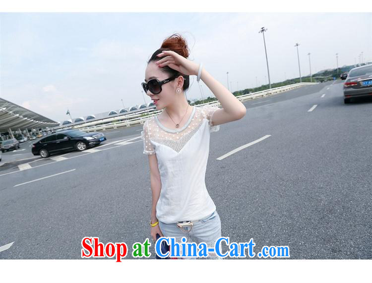 Qin Qing store 2015 spring and summer new Korean fashion ladies Web yarn stitching parquet drill 100 ground crew-neck Openwork cultivating T pension picture color L pictures, price, brand platters! Elections are good character, the national distribution, so why buy now enjoy more preferential! Health