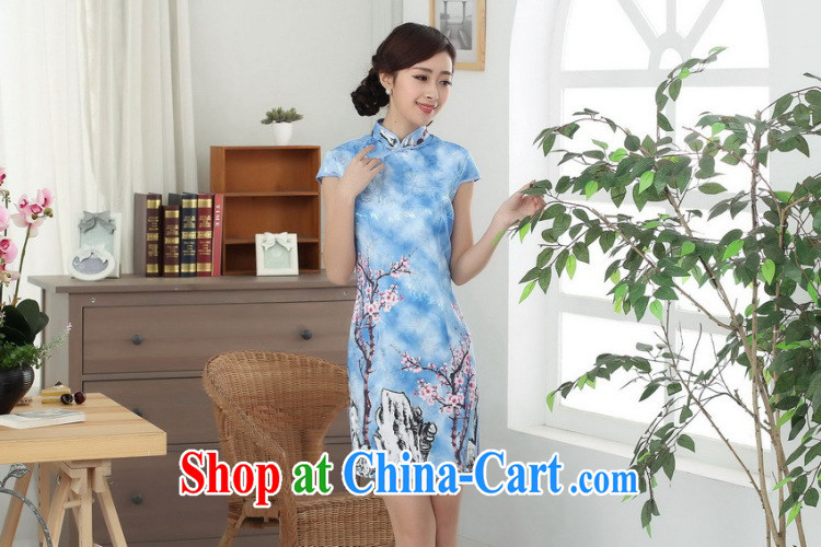 Find Sophie summer Women's clothes new elegance Chinese qipao cotton improved Phillips-head Chinese graphics thin short cheongsam dress such as the color 2 XL pictures, price, brand platters! Elections are good character, the national distribution, so why buy now enjoy more preferential! Health