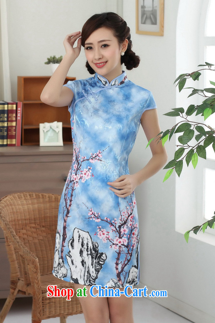 spend the summer Women's clothes new elegance Chinese qipao cotton improved Phillips Chinese graphics thin short cheongsam dress such as the color 2 XL pictures, price, brand platters! Elections are good character, the national distribution, so why buy now enjoy more preferential! Health