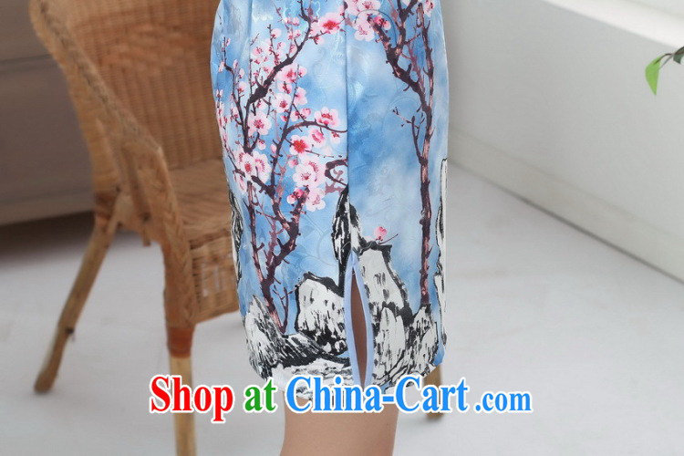 Dan smoke summer Women's clothes new elegance Chinese qipao cotton improved Phillips Chinese graphics thin short cheongsam dress as color 2XL pictures, price, brand platters! Elections are good character, the national distribution, so why buy now enjoy more preferential! Health