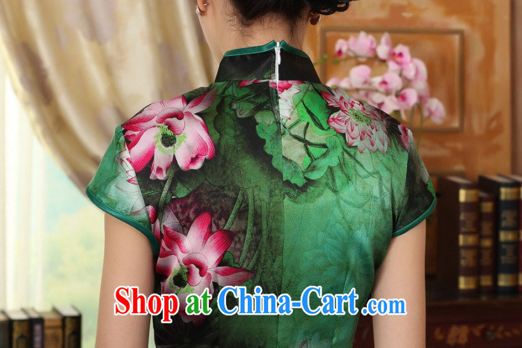 Dan smoke summer dress Lotus Pond Old Shanghai retro upscale silk sauna silk double short-sleeved short cheongsam dress as color 2XL pictures, price, brand platters! Elections are good character, the national distribution, so why buy now enjoy more preferential! Health