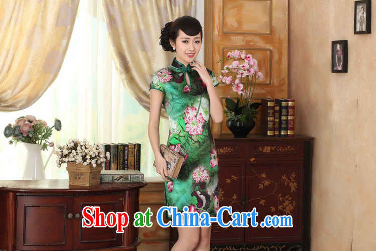 Find Sophie summer dress Lotus Pond Old Shanghai retro upscale silk sauna silk double short-sleeved short cheongsam dress as color 2XL pictures, price, brand platters! Elections are good character, the national distribution, so why buy now enjoy more preferential! Health