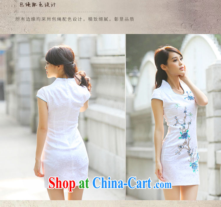 Micro-blue Curtis summer 2015 new cheongsam dress summer improved cheongsam Chinese elegant and modern-day outfit pink XL pictures, price, brand platters! Elections are good character, the national distribution, so why buy now enjoy more preferential! Health