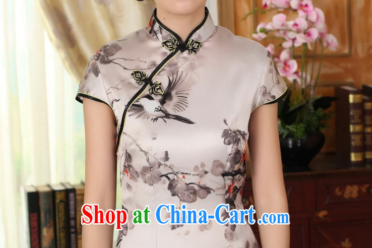 Find Sophie summer Women's clothes silk retro sauna silk poster stretch Satin beauty double short Chinese qipao gown improvements such as the color 2 XL pictures, price, brand platters! Elections are good character, the national distribution, so why buy now enjoy more preferential! Health