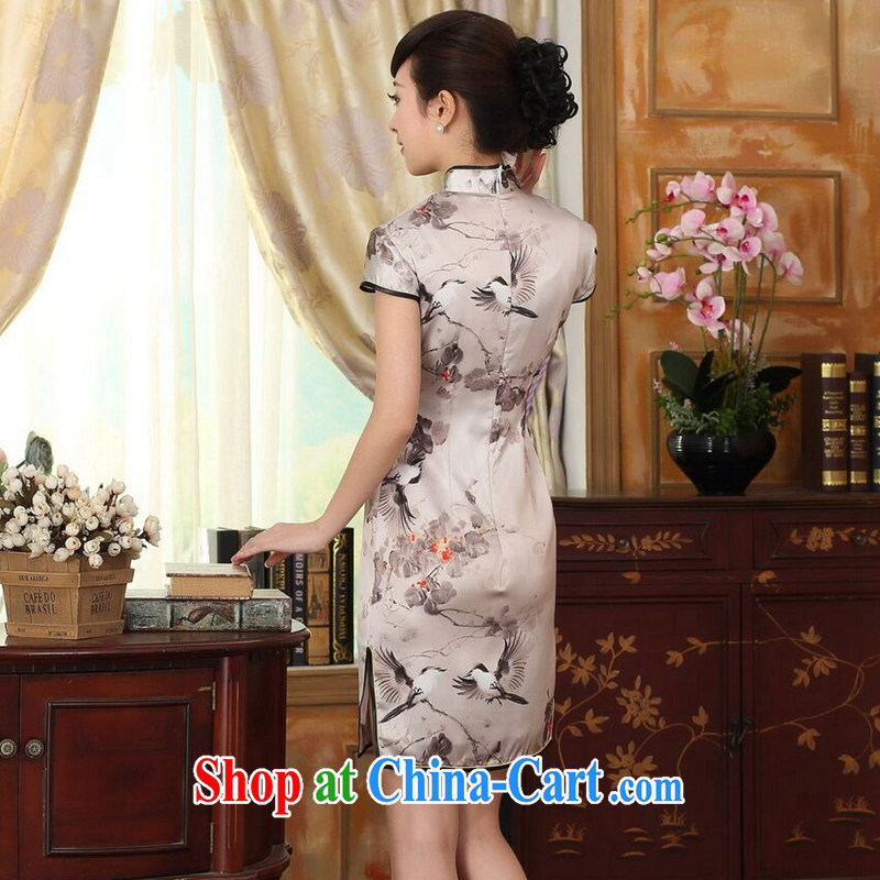 Find Sophie summer Women's clothes silk retro sauna silk poster stretch Satin beauty double short Chinese qipao gown improvements such as the color 2 XL, flexible employment, shopping on the Internet