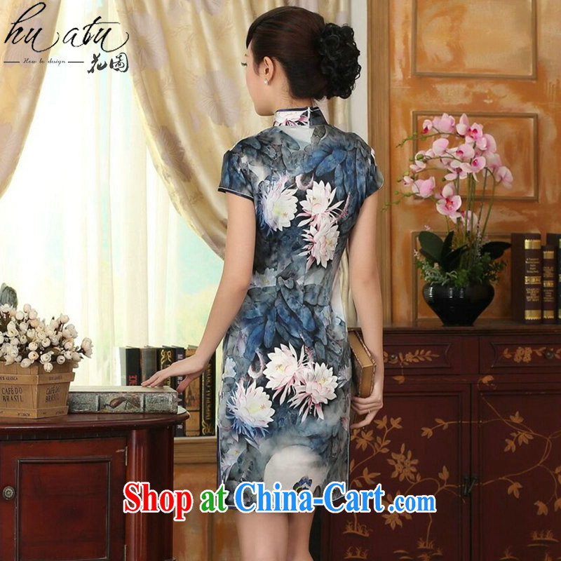 Take the lotus pond new summer female Chinese Antique upscale silk sauna silk double dinner short dresses such as the color 2 XL, spend figure, shopping on the Internet