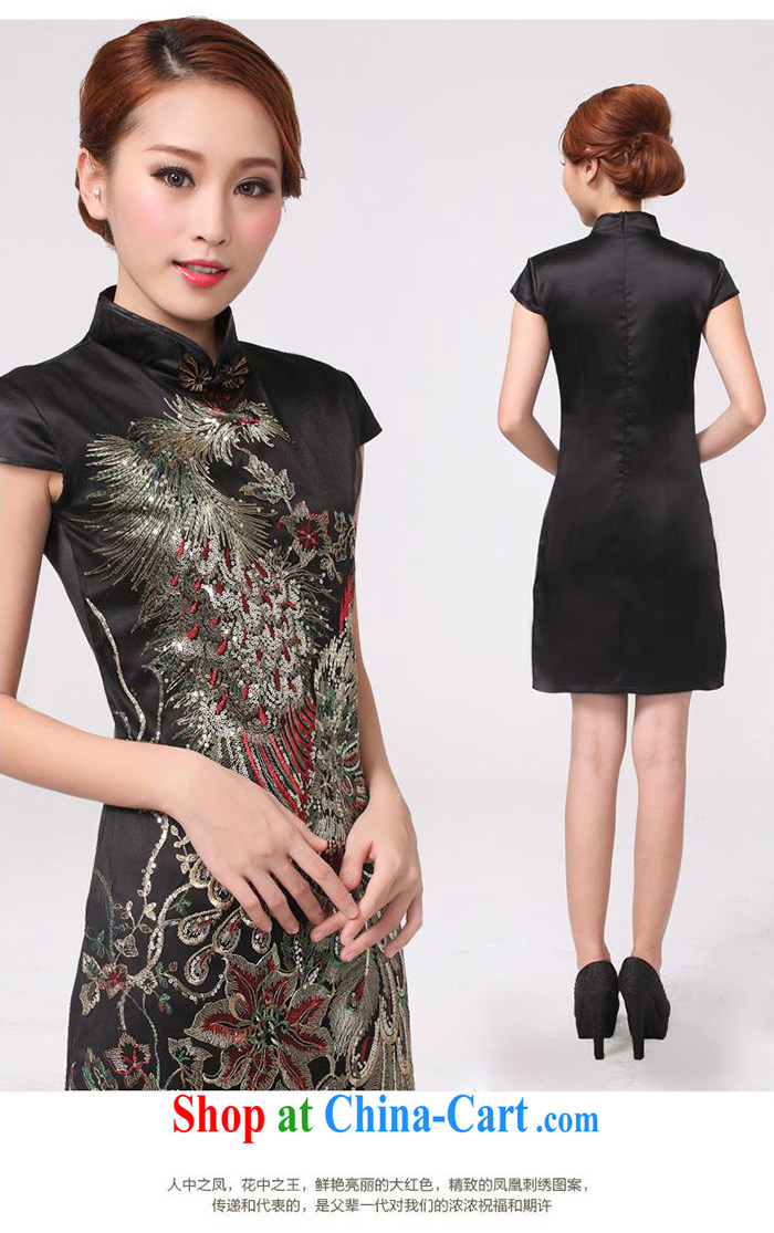 Anna soon summer 2015 New Beauty festive embroidered cheongsam YQP 01# black XL pictures, price, brand platters! Elections are good character, the national distribution, so why buy now enjoy more preferential! Health