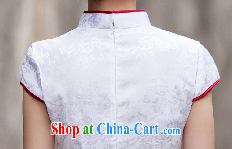 Cherry blossoms floating 2015 spring and summer New Tang with retro improved stylish short, cultivating daily cheongsam dress white L pictures, price, brand platters! Elections are good character, the national distribution, so why buy now enjoy more preferential! Health