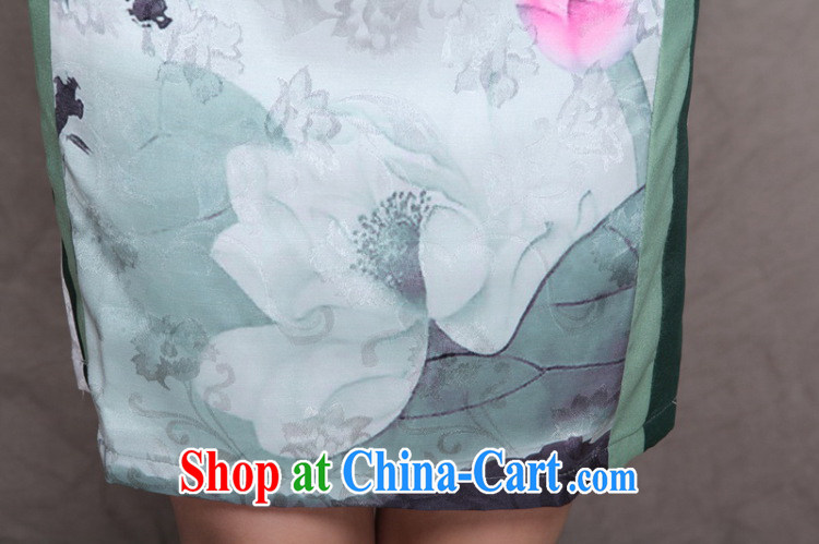 Cherry blossoms floating Chinese wind graphics thin cheongsam dress high-end original ethnic wind and stylish Chinese Antique cheongsam dress summer pictures, price, brand platters! Elections are good character, the national distribution, so why buy now enjoy more preferential! Health