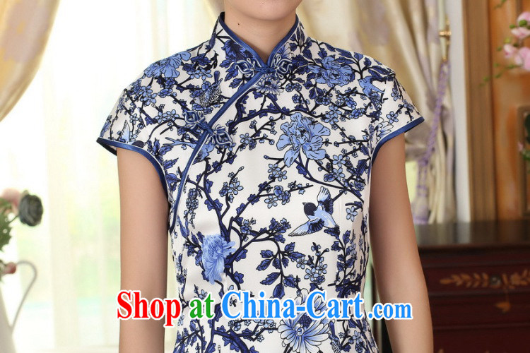Find Sophie summer dress blue and white porcelain beauty stretch Satin Silk Dresses Chinese improved retro silk double short dresses such as the color 2 XL pictures, price, brand platters! Elections are good character, the national distribution, so why buy now enjoy more preferential! Health