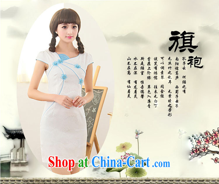 Mrs M, summer 2015 with new stylish beauty graphics thin personality minimalist petal collar jacquard cheongsam white XXL 120 - 130 Jack pictures, price, brand platters! Elections are good character, the national distribution, so why buy now enjoy more preferential! Health