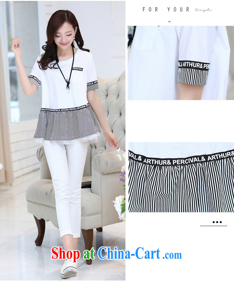 HAMILTON (only) 2015 summer new, long, striped stitching Web yarn commuter fresh short-sleeved shirt T female picture color XL pictures, price, brand platters! Elections are good character, the national distribution, so why buy now enjoy more preferential! Health