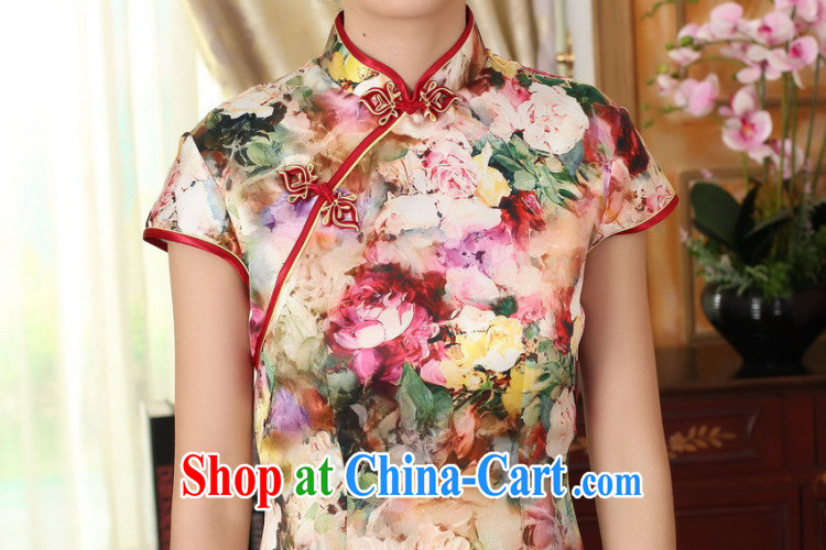 Dan smoke summer new female silk retro classic sauna silk poster stretch satin, for cultivating double short cheongsam decked 2 XL pictures, price, brand platters! Elections are good character, the national distribution, so why buy now enjoy more preferential! Health