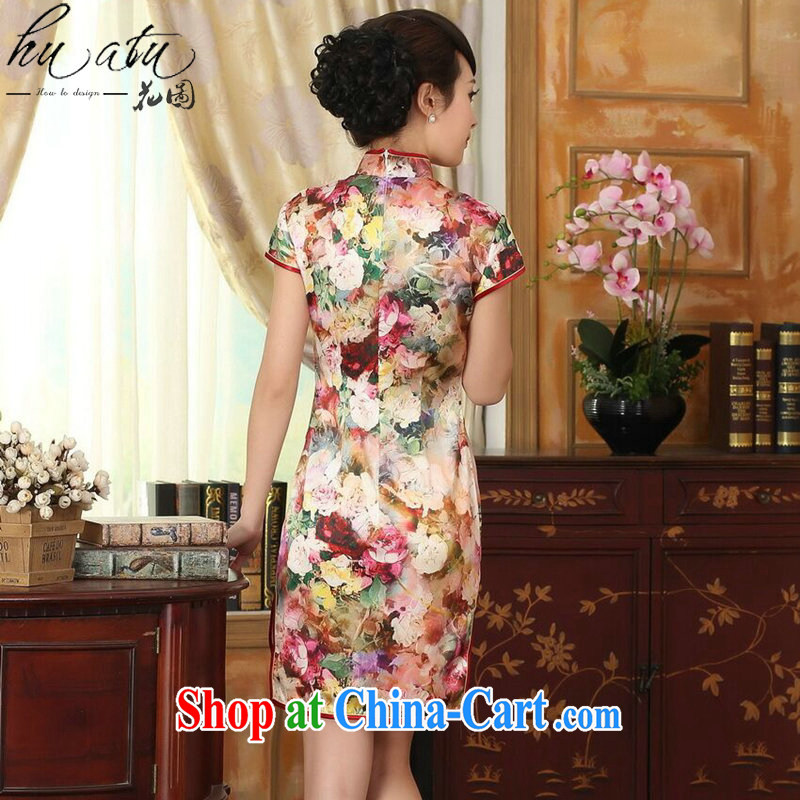 spend the summer new female silk retro classic sauna silk poster stretch satin, for cultivating double short cheongsam decked 2 XL, spend figure, and shopping on the Internet