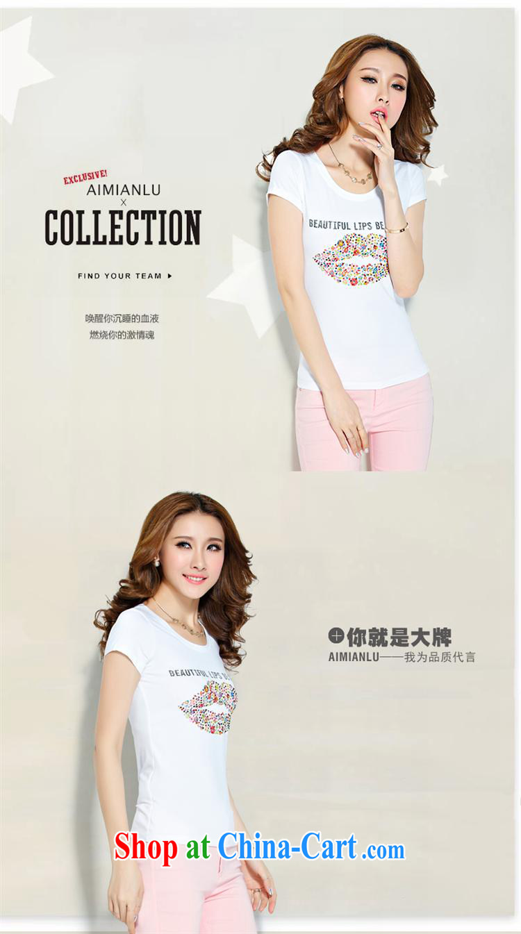 hamilton 2015 summer New Beauty T-shirt Han version with half sleeve T-shirts lips stamp short sleeve girls T-shirt yellow XL pictures, price, brand platters! Elections are good character, the national distribution, so why buy now enjoy more preferential! Health