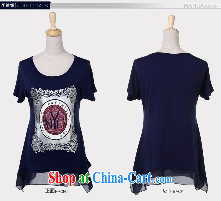 hamilton 2015 summer new short-sleeved loose larger female stamp T shirt dark blue 3XL pictures, price, brand platters! Elections are good character, the national distribution, so why buy now enjoy more preferential! Health