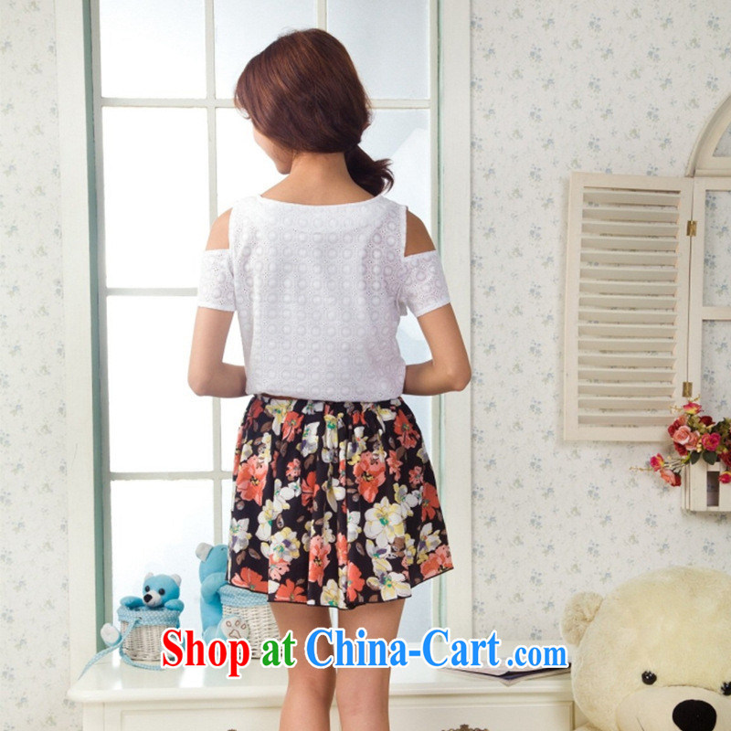 Spring and Summer new stylish Korean fan T-shirt short-sleeved maiden honey with Openwork basket Ma T-shirt ladies' commercial heart pattern L, blue rain bow, and shopping on the Internet