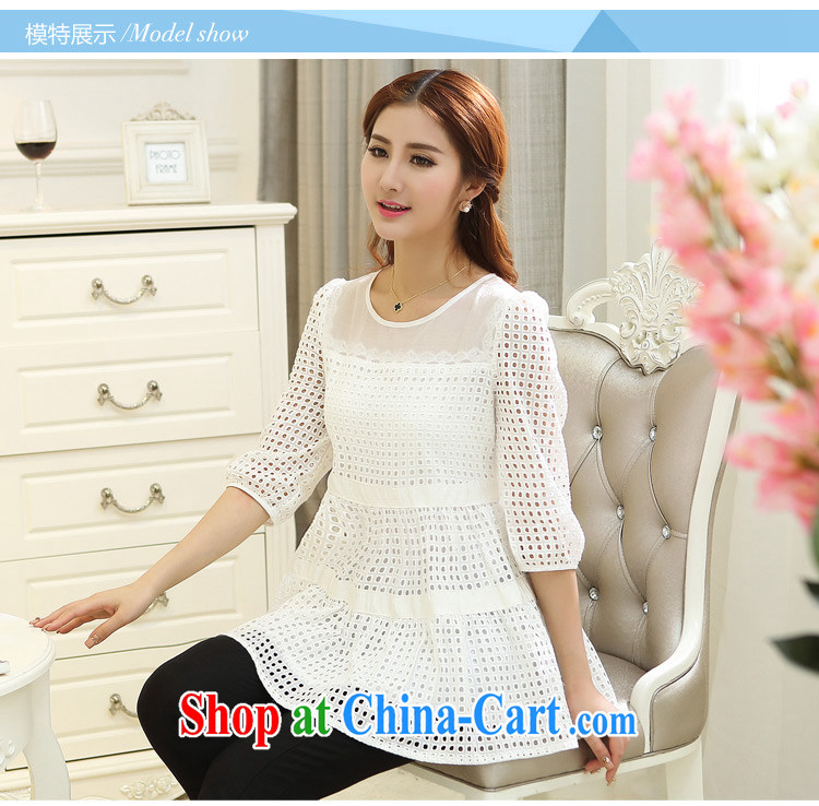 Spring XL female spring mm thick 7 cuff Openwork sweet T shirt T-shirt woman white 2XL pictures, price, brand platters! Elections are good character, the national distribution, so why buy now enjoy more preferential! Health