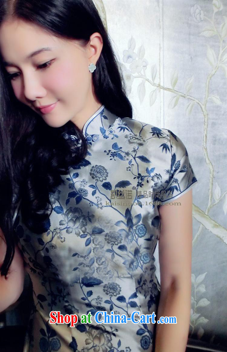 9 month dress * Liu beauty summer 2015 with new, high-end custom short-sleeved blue, long marriage, Ms. cheongsam evening dress attire such as the color (large spot XL pictures, price, brand platters! Elections are good character, the national distribution, so why buy now enjoy more preferential! Health