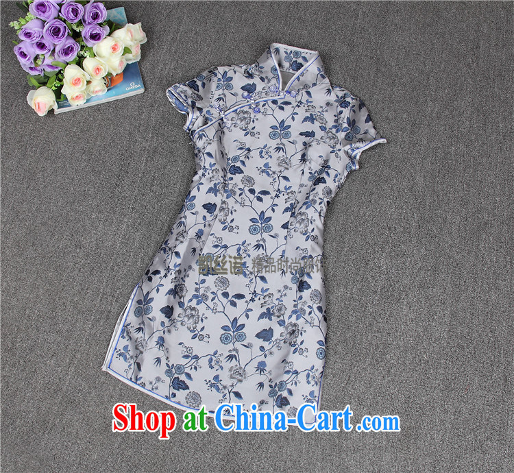 9 month dress * Liu beauty summer 2015 with new, high-end custom short-sleeved blue, long marriage, Ms. cheongsam evening dress attire such as the color (large spot XL pictures, price, brand platters! Elections are good character, the national distribution, so why buy now enjoy more preferential! Health