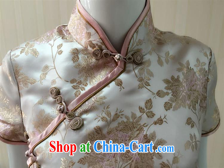 9 month dress * 2015 summer new, high-end custom pink flower long temperament dress cheongsam short-sleeved women toner suit L pictures, price, brand platters! Elections are good character, the national distribution, so why buy now enjoy more preferential! Health