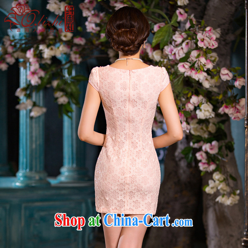 Slim Li known verse, summer new, improved Stylish retro short cheongsam dress fine lace daily dresses QLZ Q 15 6068 verse love - Lucy yarn XXL, slim Li (Q . LIZHI), online shopping