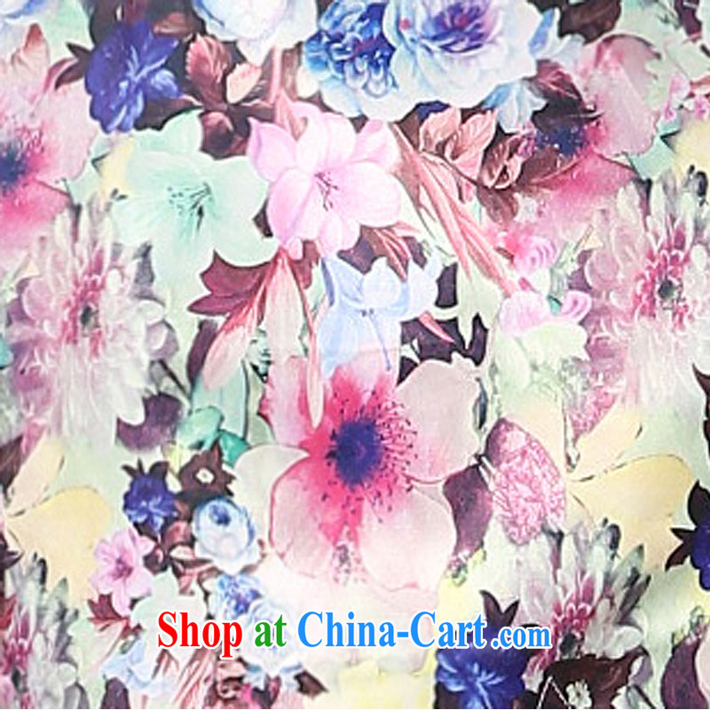 Cisco's heart, the original summer, improved cultivation jacquard cotton robes Ethnic Wind short cheongsam dress X 4091 blue-green XXXL, Cisco Cisco heart language (sisixinyu), online shopping