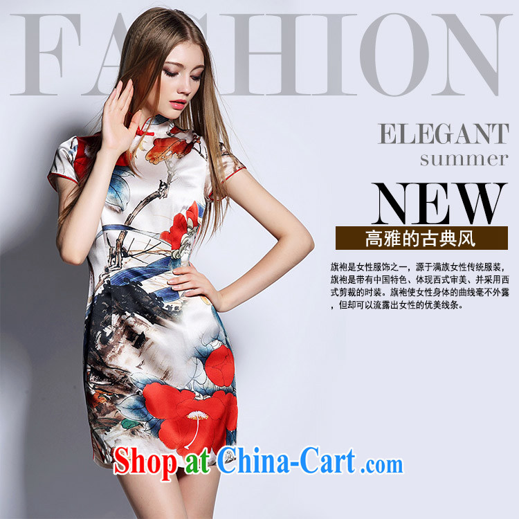 Iraq is still good, summer 2015 new European and American high-end women's clothing retro Ethnic Wind dresses painting stamp beauty dresses skirt picture color XL pictures, price, brand platters! Elections are good character, the national distribution, so why buy now enjoy more preferential! Health